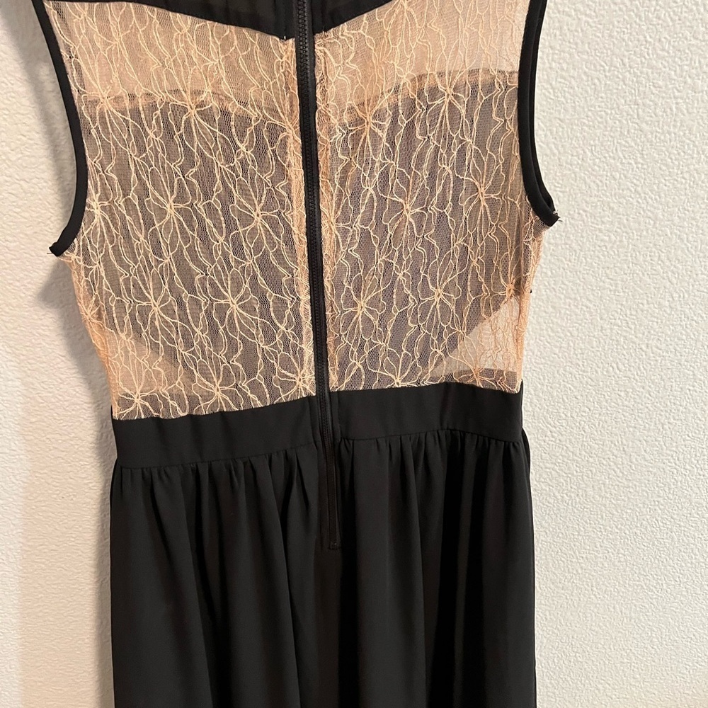Charlotte Russe Dress size small black with pink lace - Picture 2 of 3